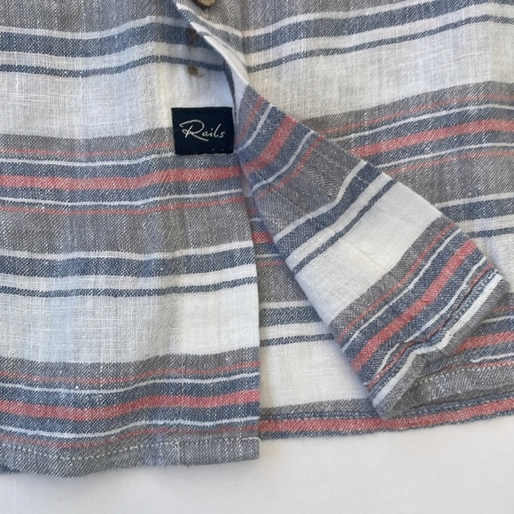 Rails Carson Casual Button Down Linen Shirt Large - Picture 16 of 17